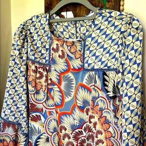 FATE Geometric and Floral Patterned Oversized Top, Women’s Sz S